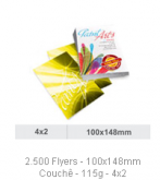 2.000 Flyers - 100x148mm Couchê - 115g - 4x2