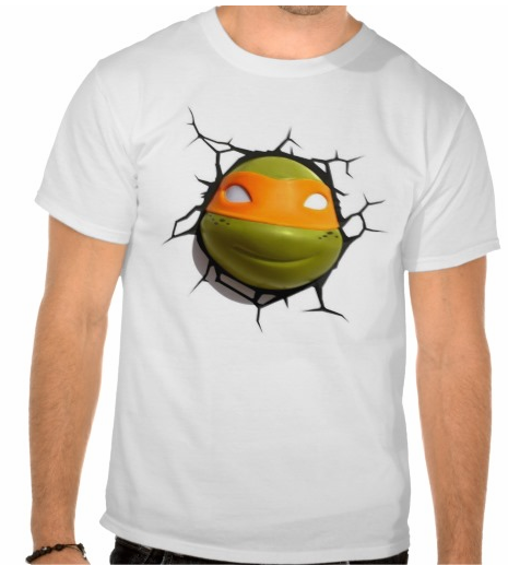 Camiseta tartaruga ninja Miguel Ângelo 3D