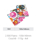 2.000 Flyers - 100x148mm Couchê - 115g - 4x4